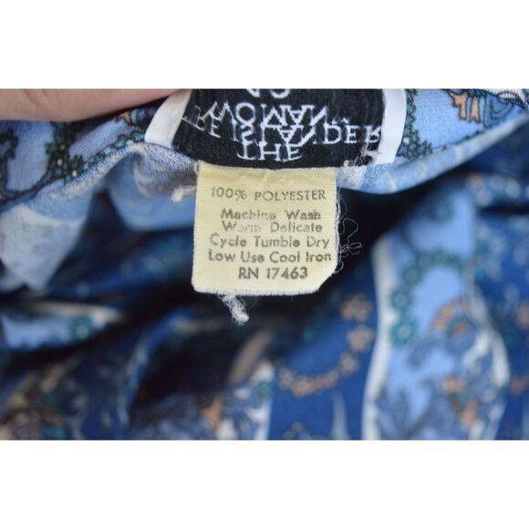 Vintage 80s The Pioneer Woman Blue Striped Floral Button Down Blouse Size L 40 - Picture 4 of 8